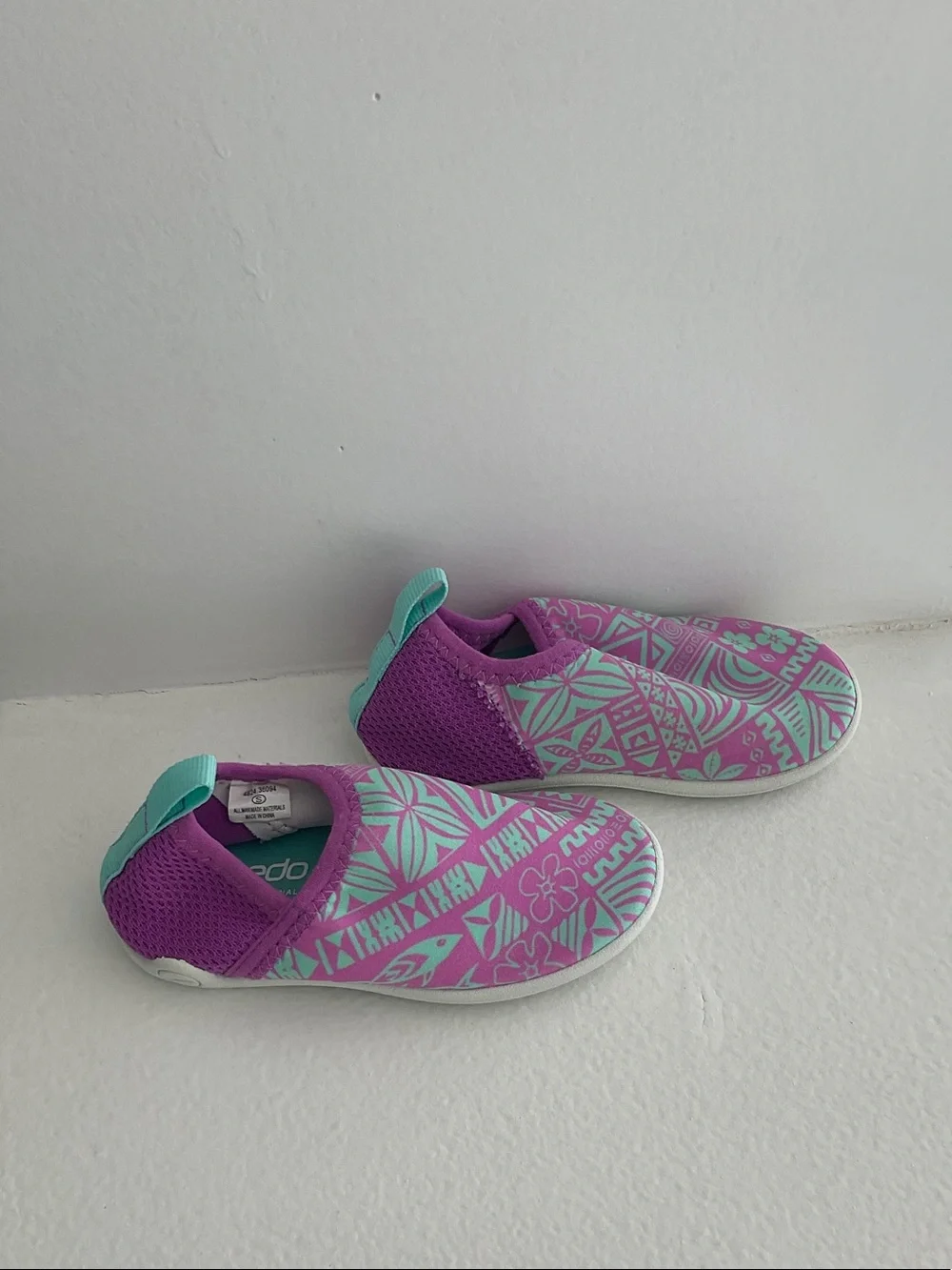 Speedo Kids Purple and Teal Patterned Water Shoes